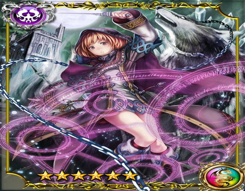 Girl with Wolf — Purple