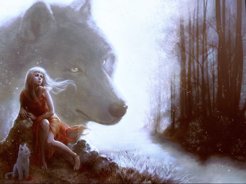 Girl with Wolf