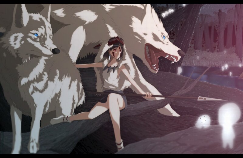 Girl with Wolves