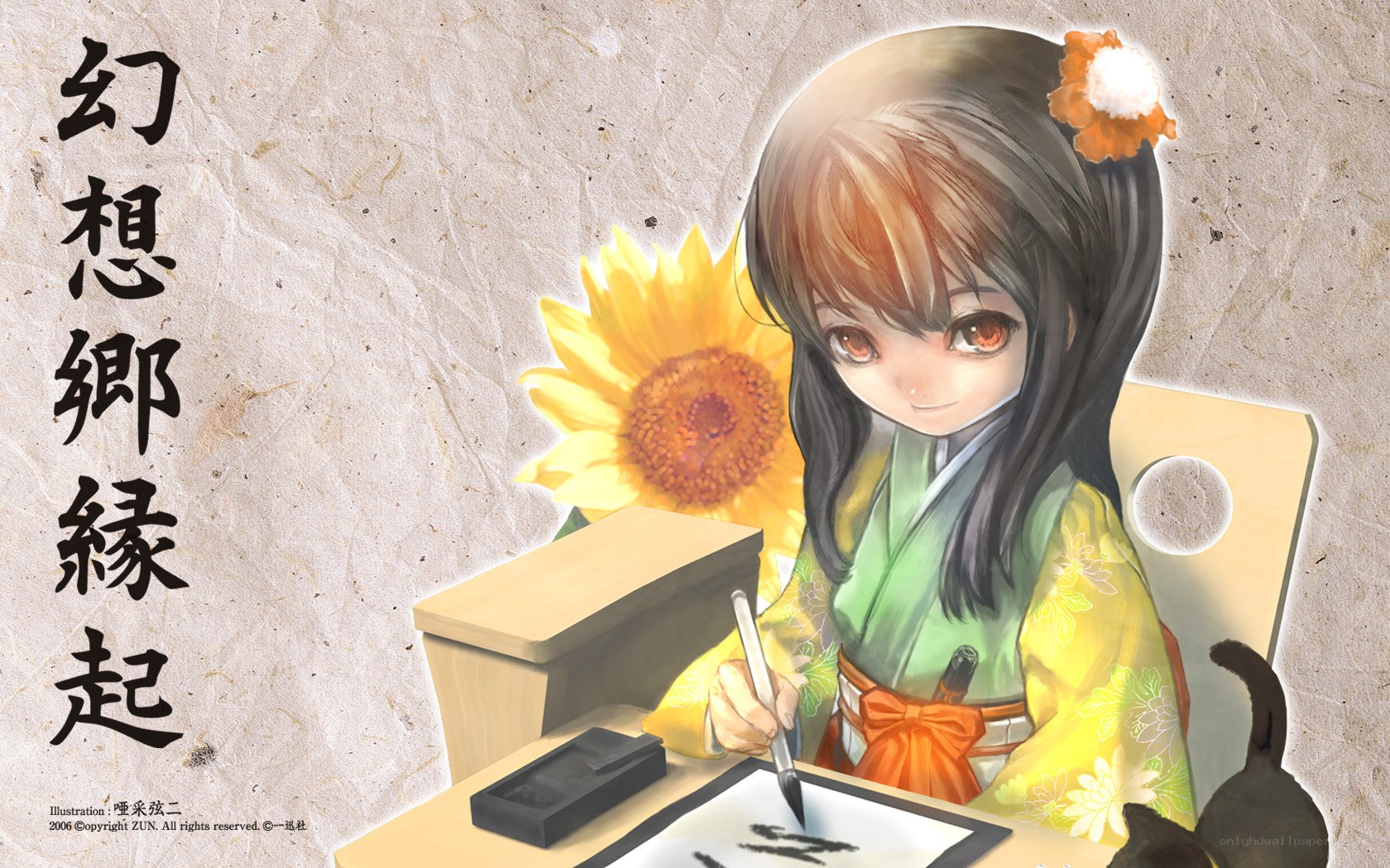 girl writing calligraphy
