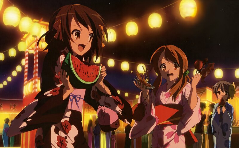 Girls at a Festival — Yellow, Festive