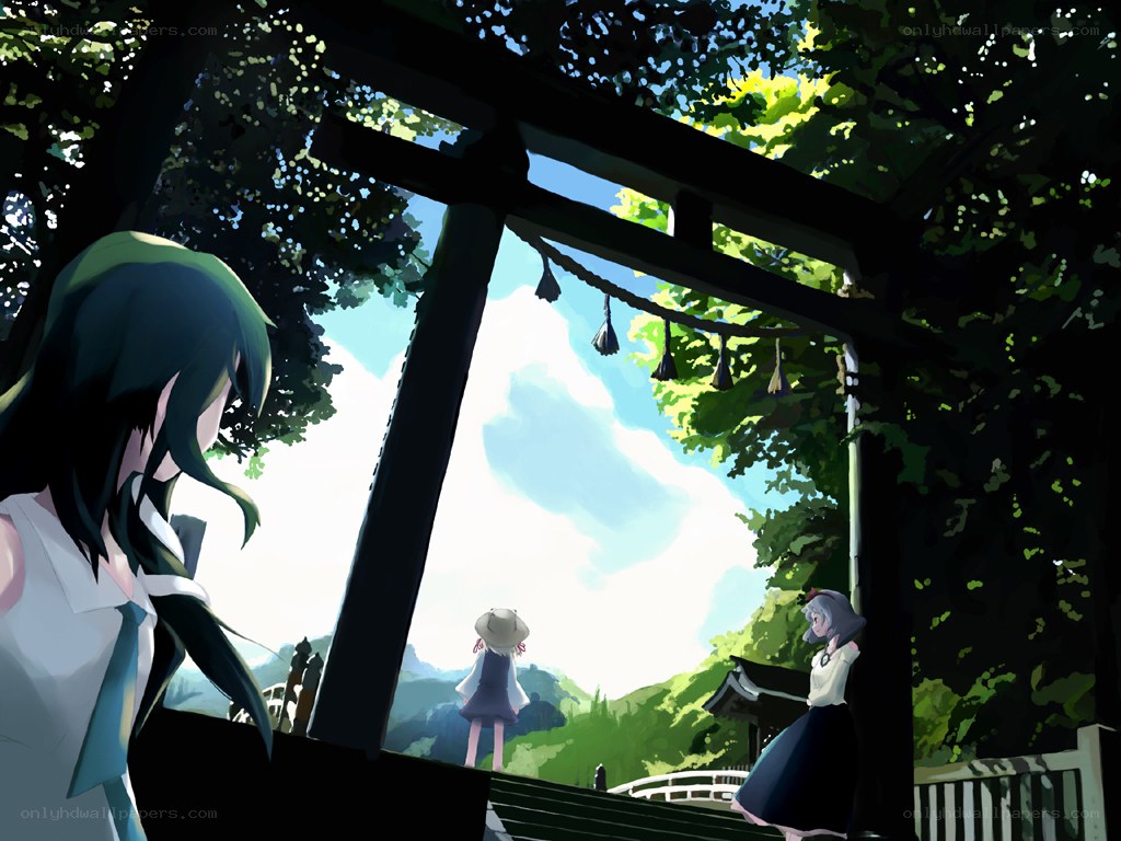 Girls at a shrine