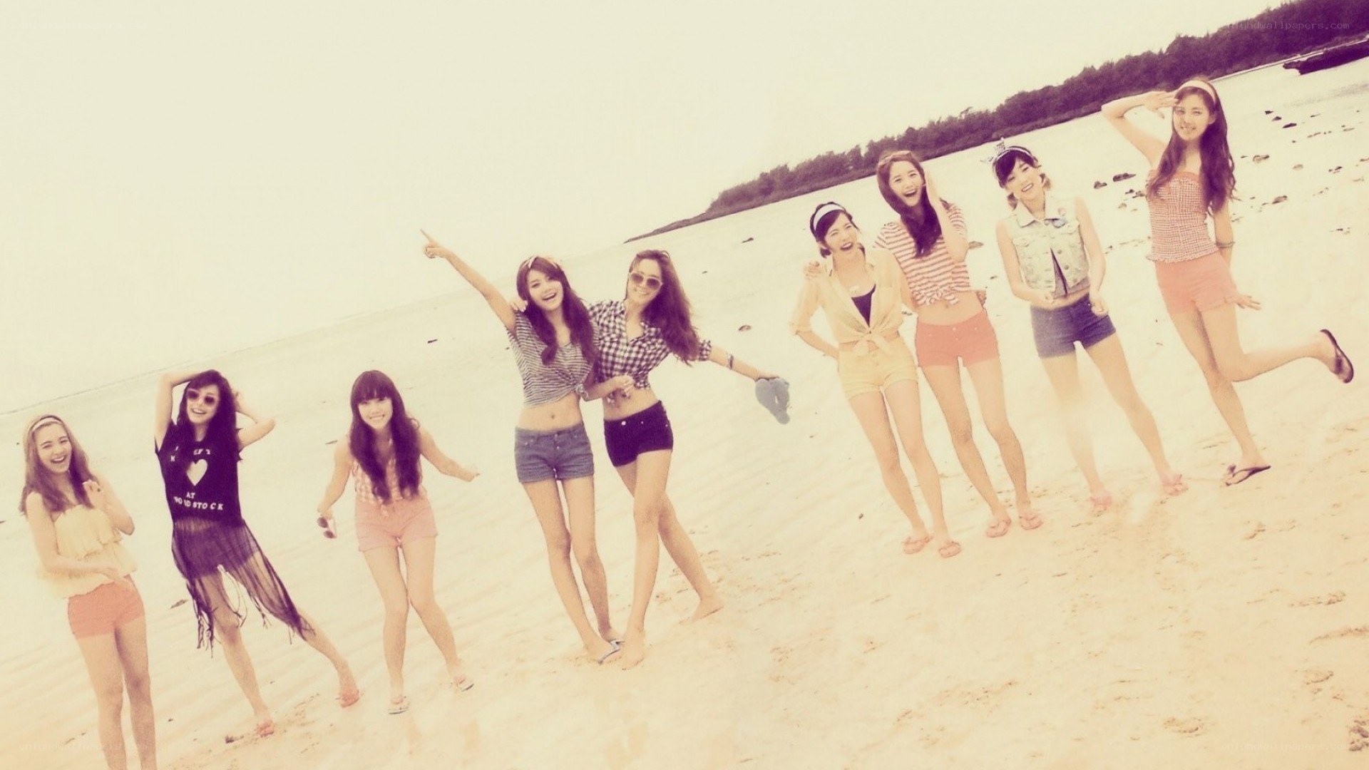 girls at the beach