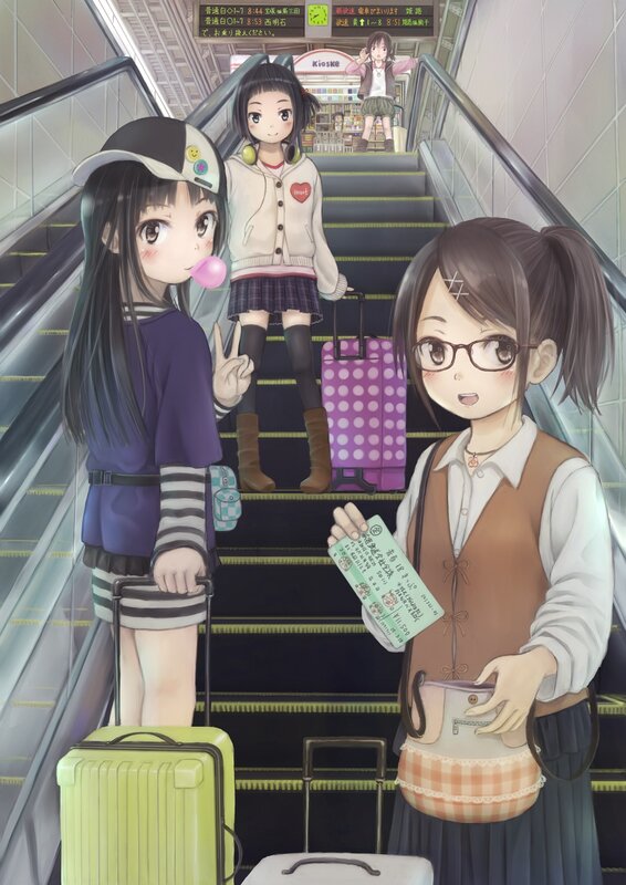 Girls at the train station