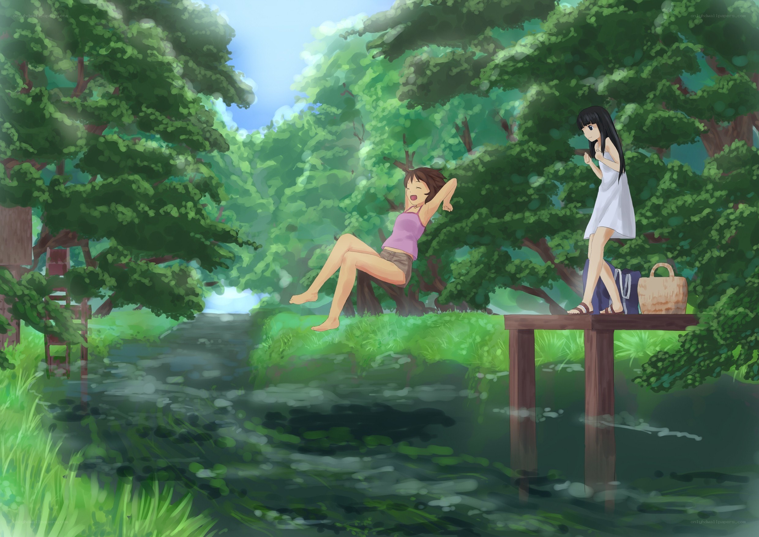 Girls by the river