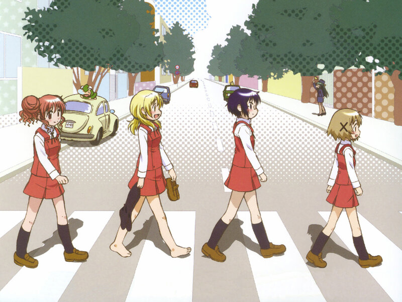 girls crossing the street