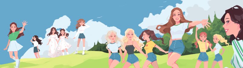 Girls Dancing on a Hill