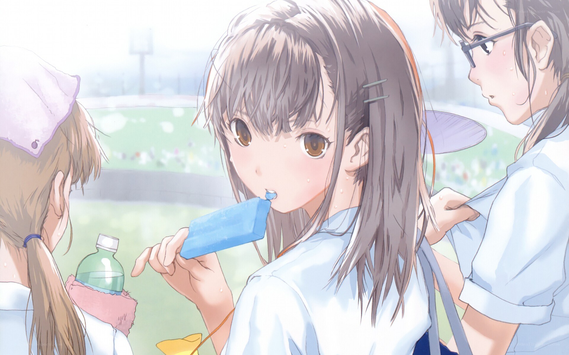 Girls enjoying a popsicle