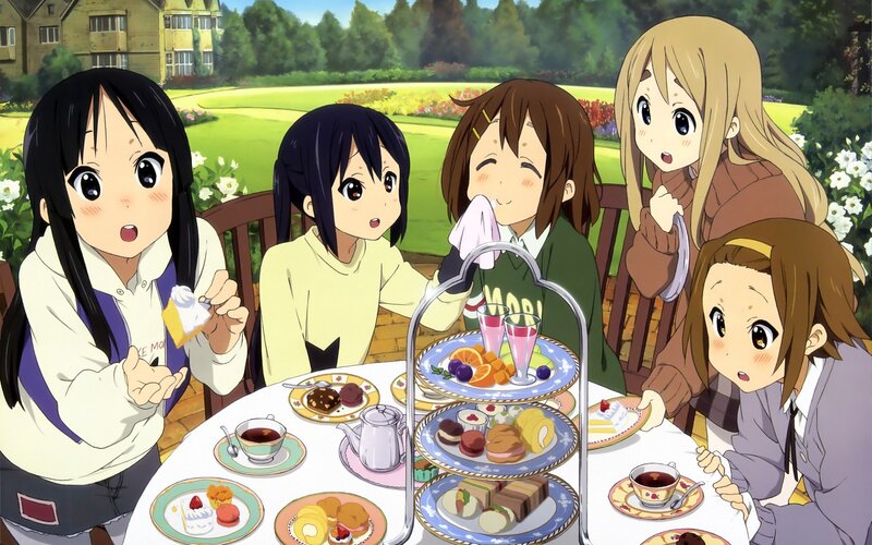 Girls enjoying afternoon tea