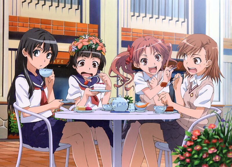 Girls enjoying tea and cake