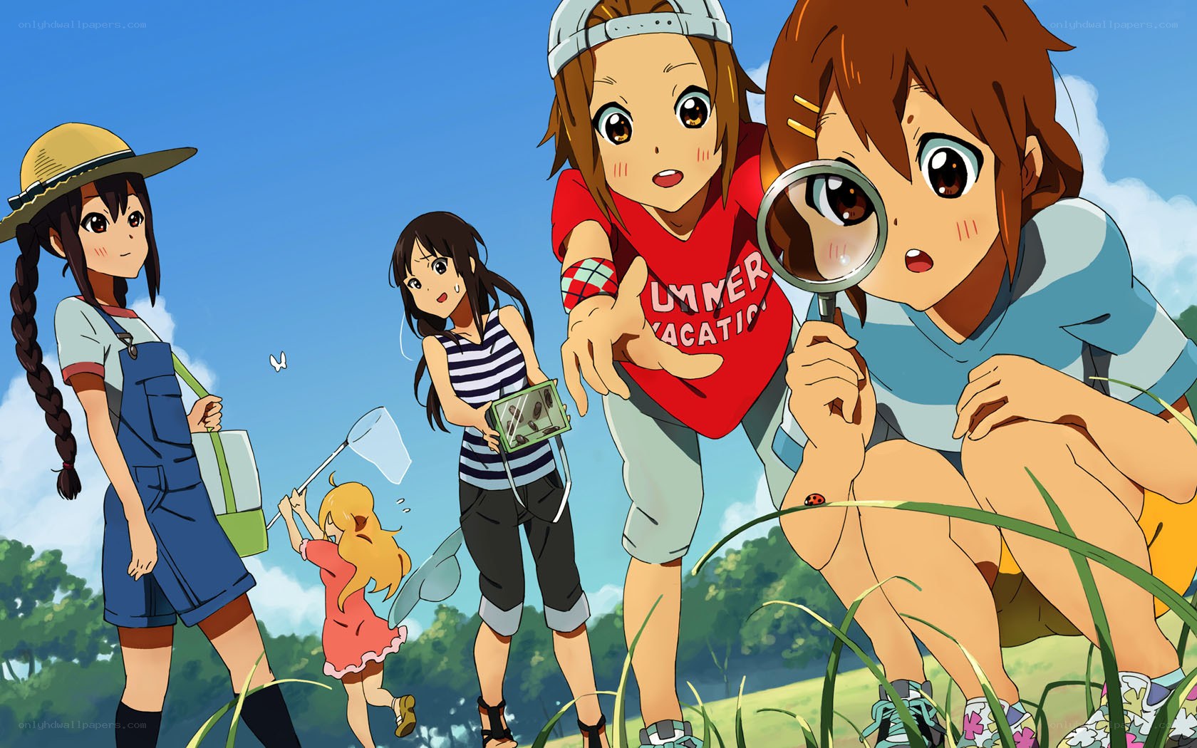 Girls exploring nature