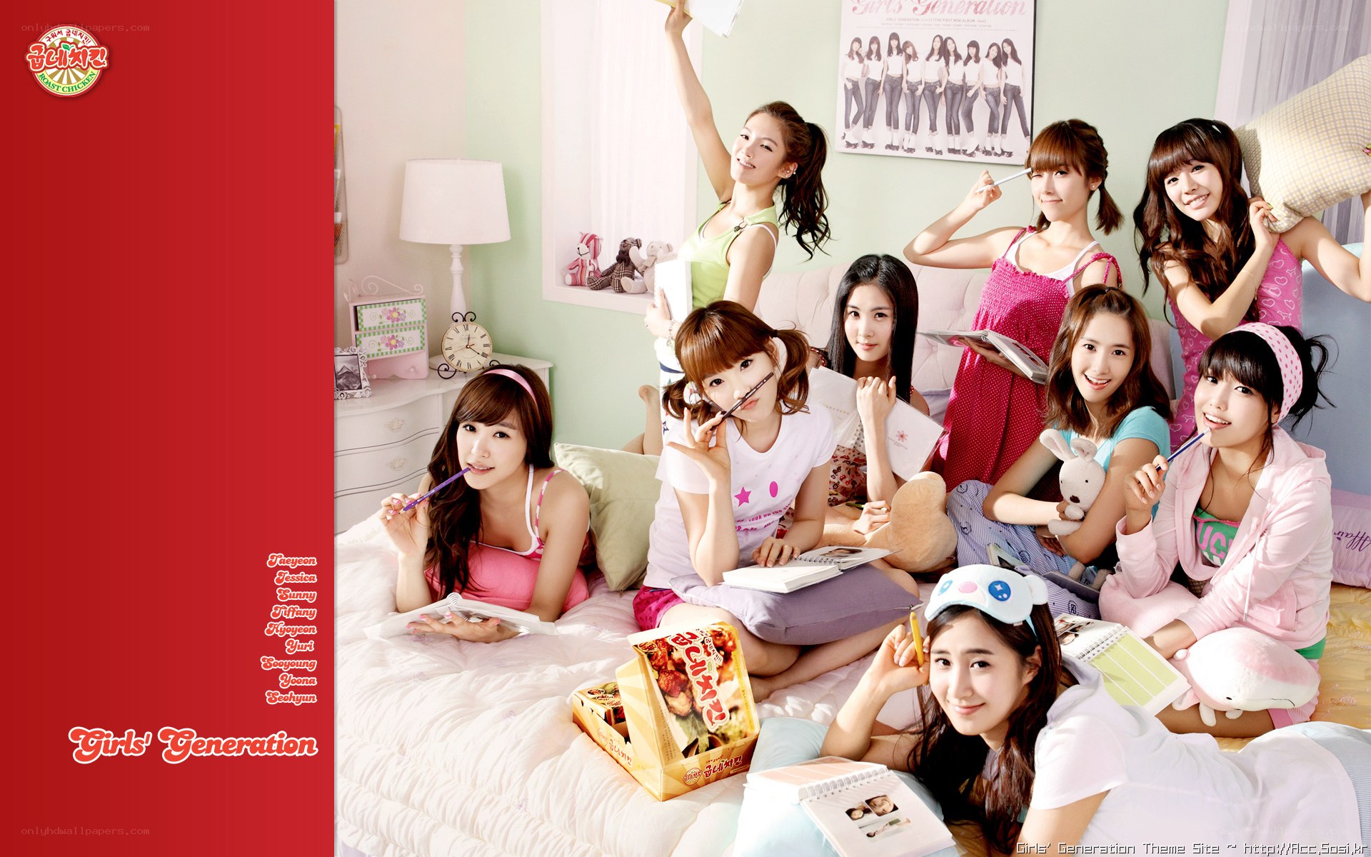 Girls' Generation in a bedroom
