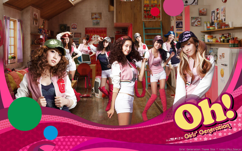 Girls' Generation in a colorful room