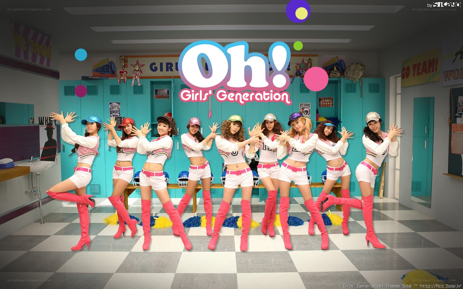 Girls' Generation in a locker room