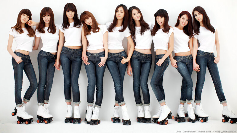 Girls' Generation in jeans and roller skates