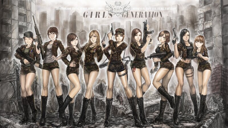 Girls' Generation in military gear