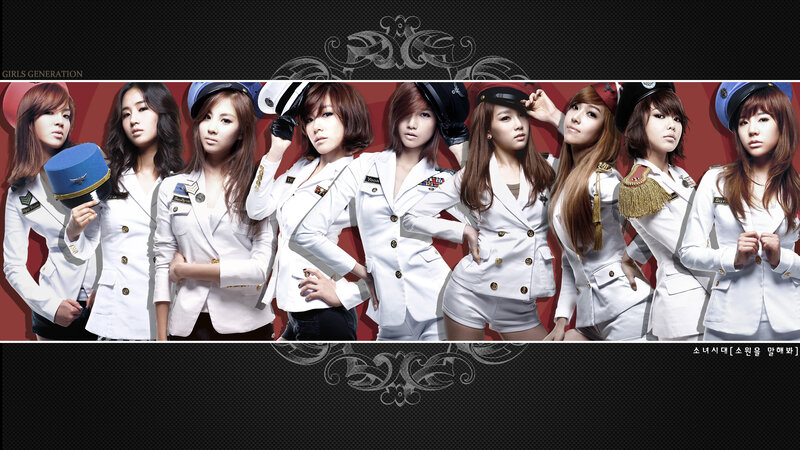 Girls Generation in military uniforms