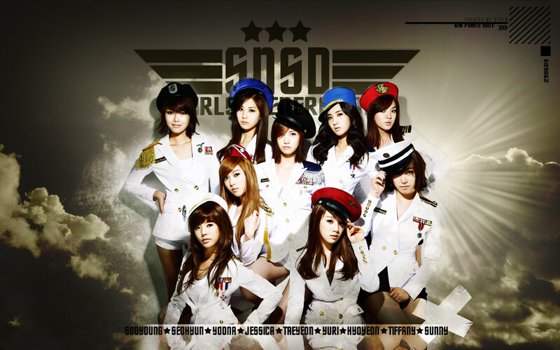 Girls' Generation in military uniforms