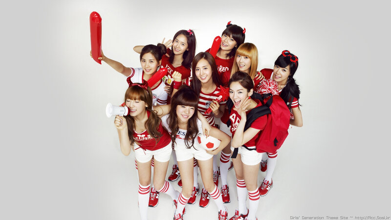 Girls' Generation in red and white