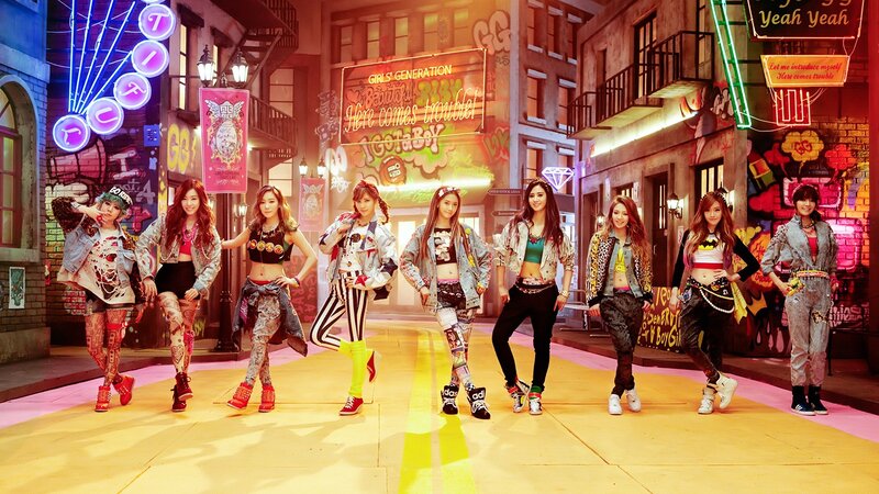 Girls' Generation in urban street scene