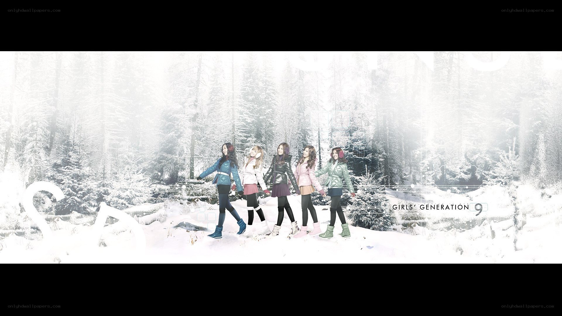Girls' Generation in winter forest
