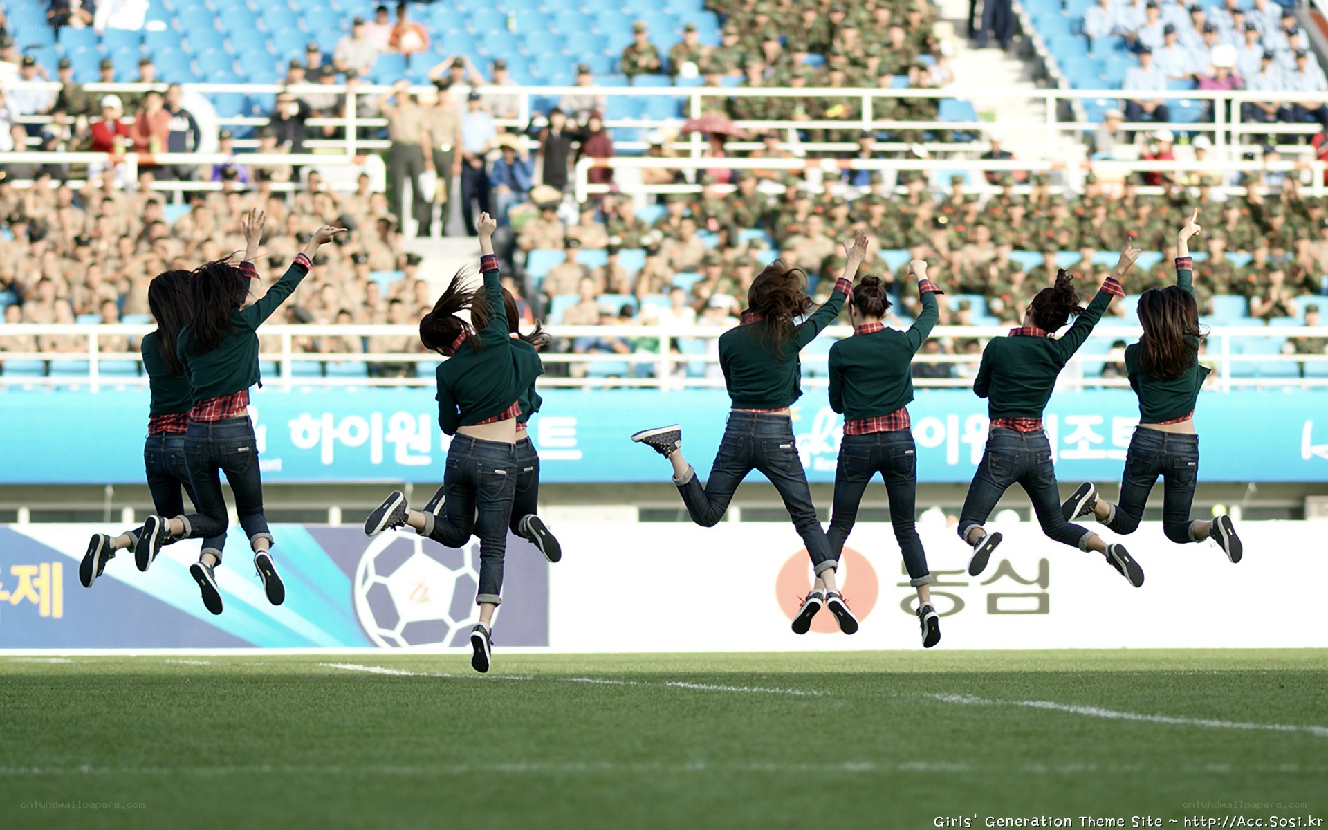 Girls' Generation performing on field