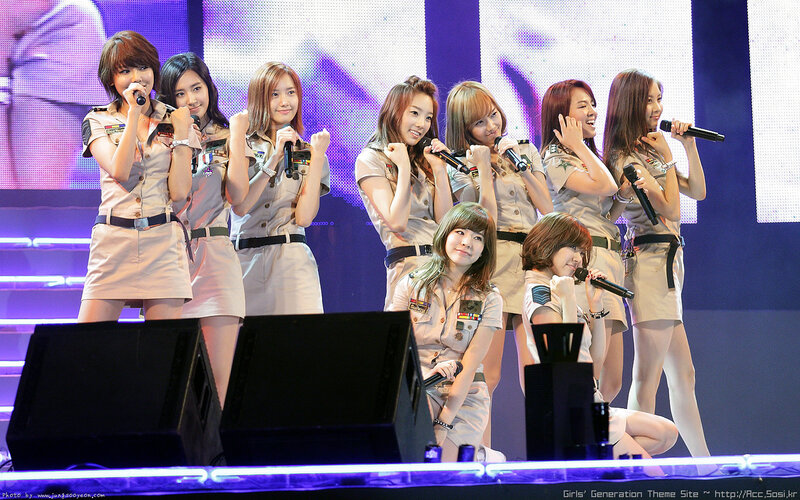 Girls' Generation performing on stage