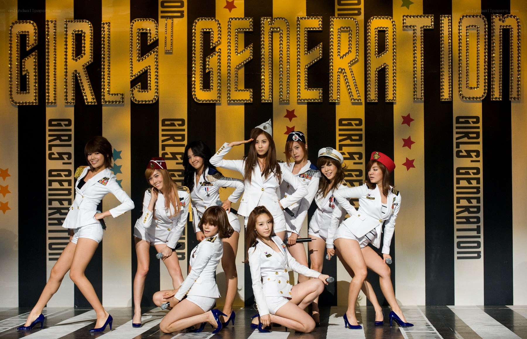 Girls' Generation performing on stage
