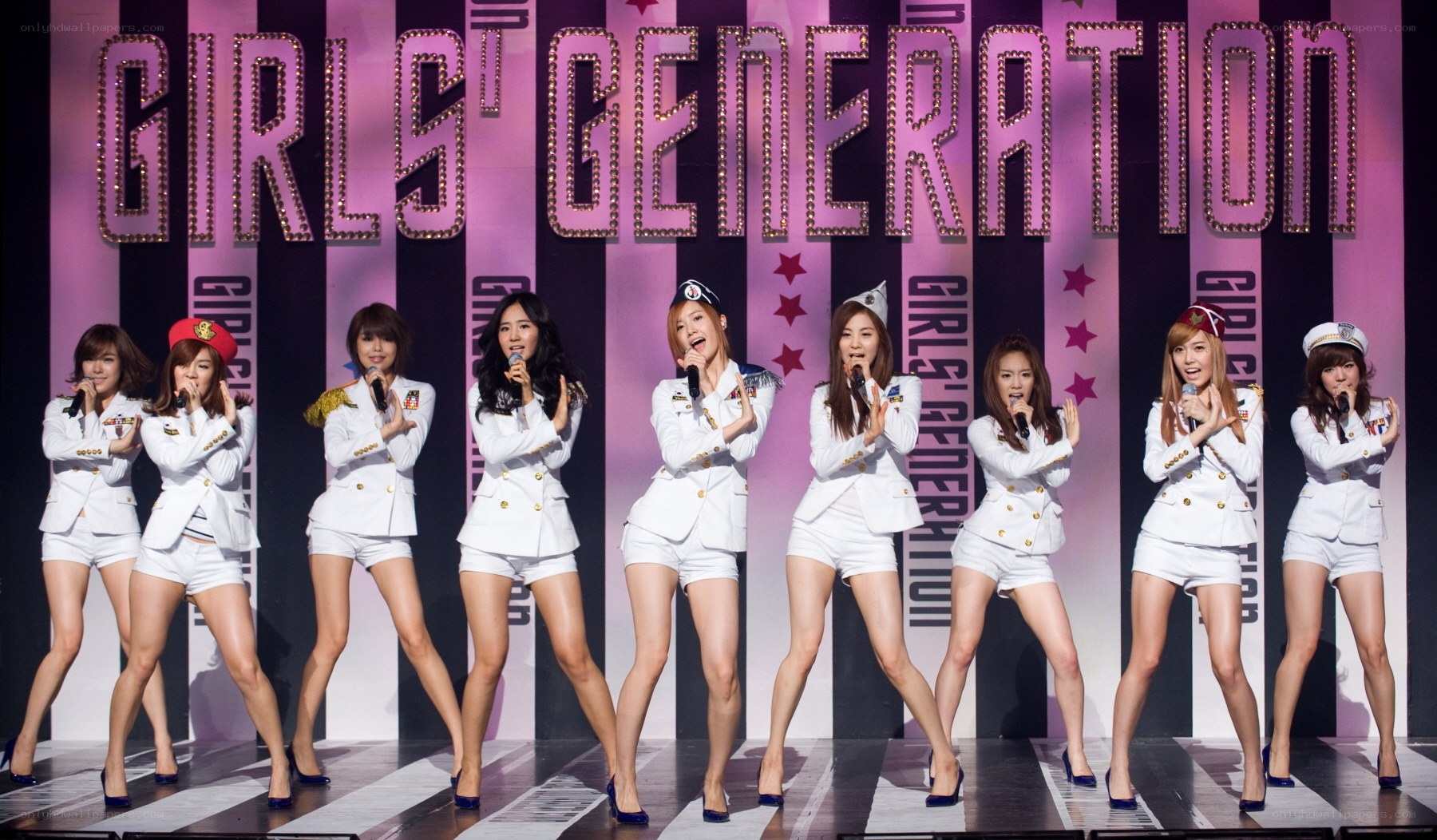 Girls' Generation performing on stage