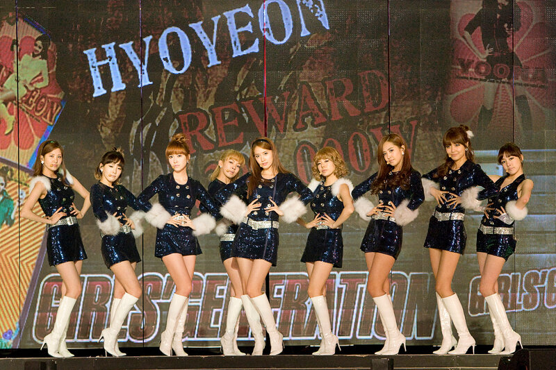 Girls' Generation performing on stage