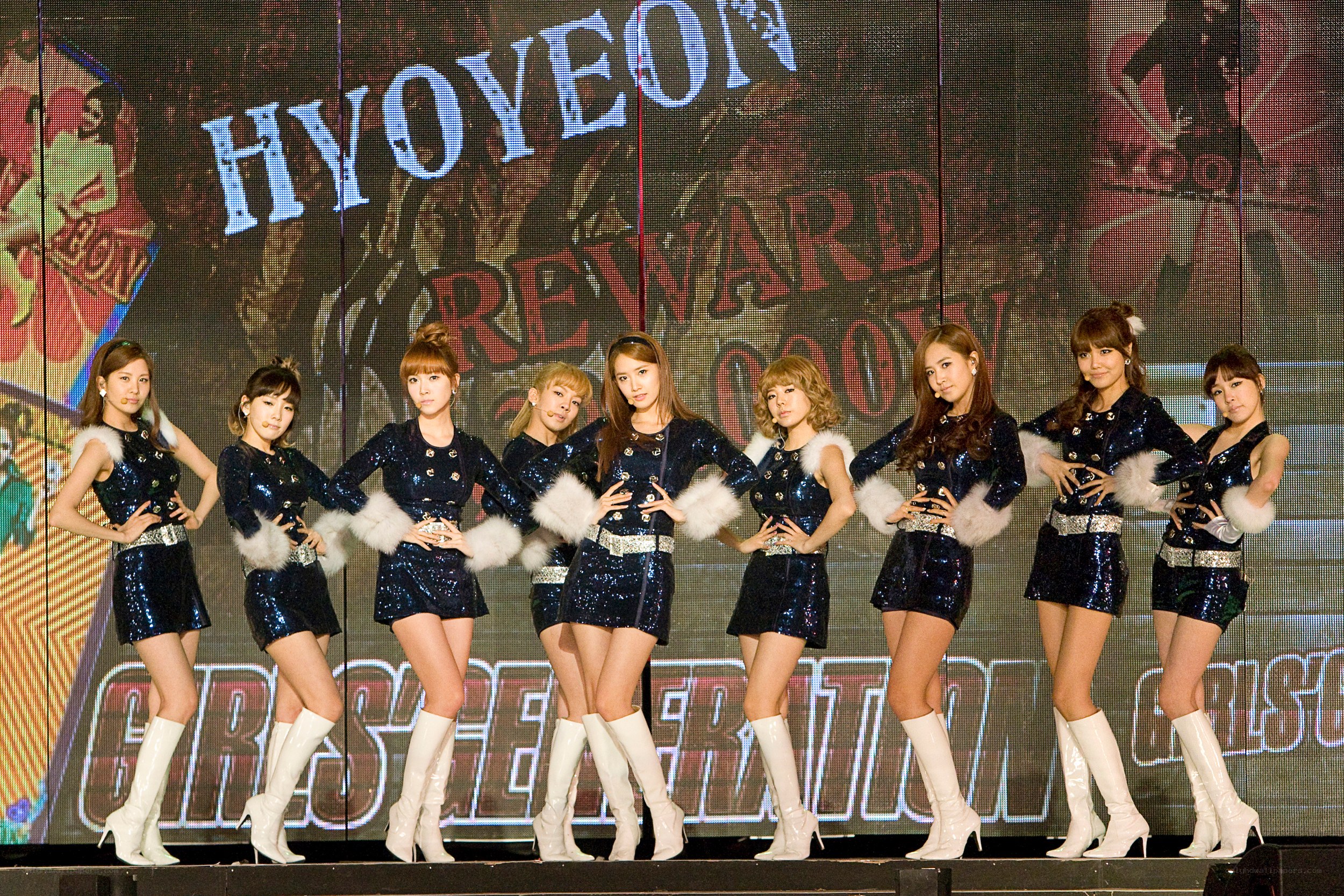 Girls' Generation performing on stage