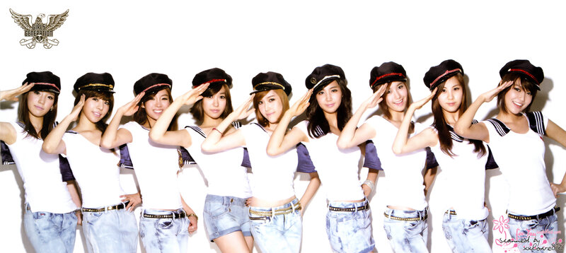 Girls' Generation saluting