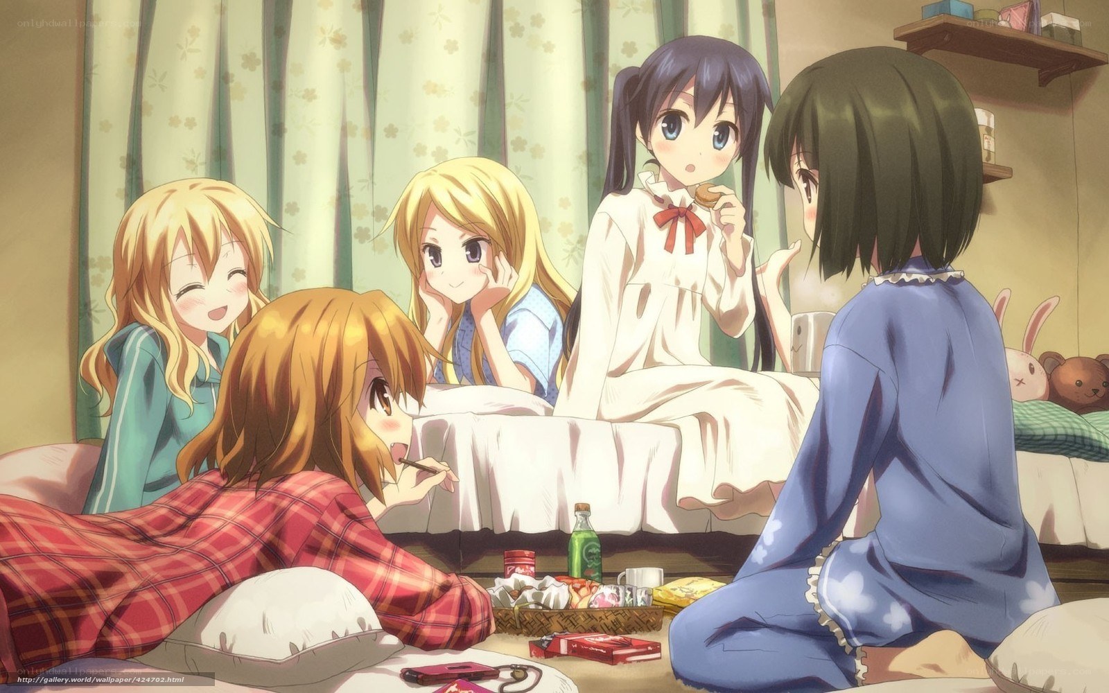 Girls having a sleepover