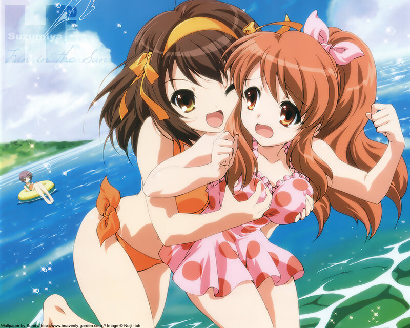 Girls having fun in the sun