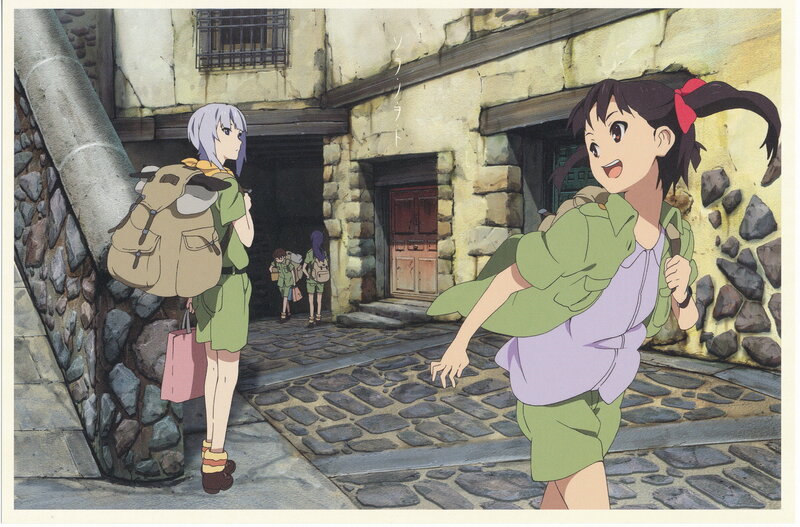 Girls in a cobblestone alley