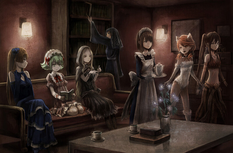 Girls in a Dimly Lit Room