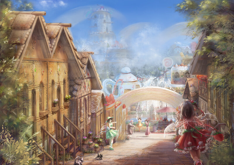 Girls in a Fantasy Village