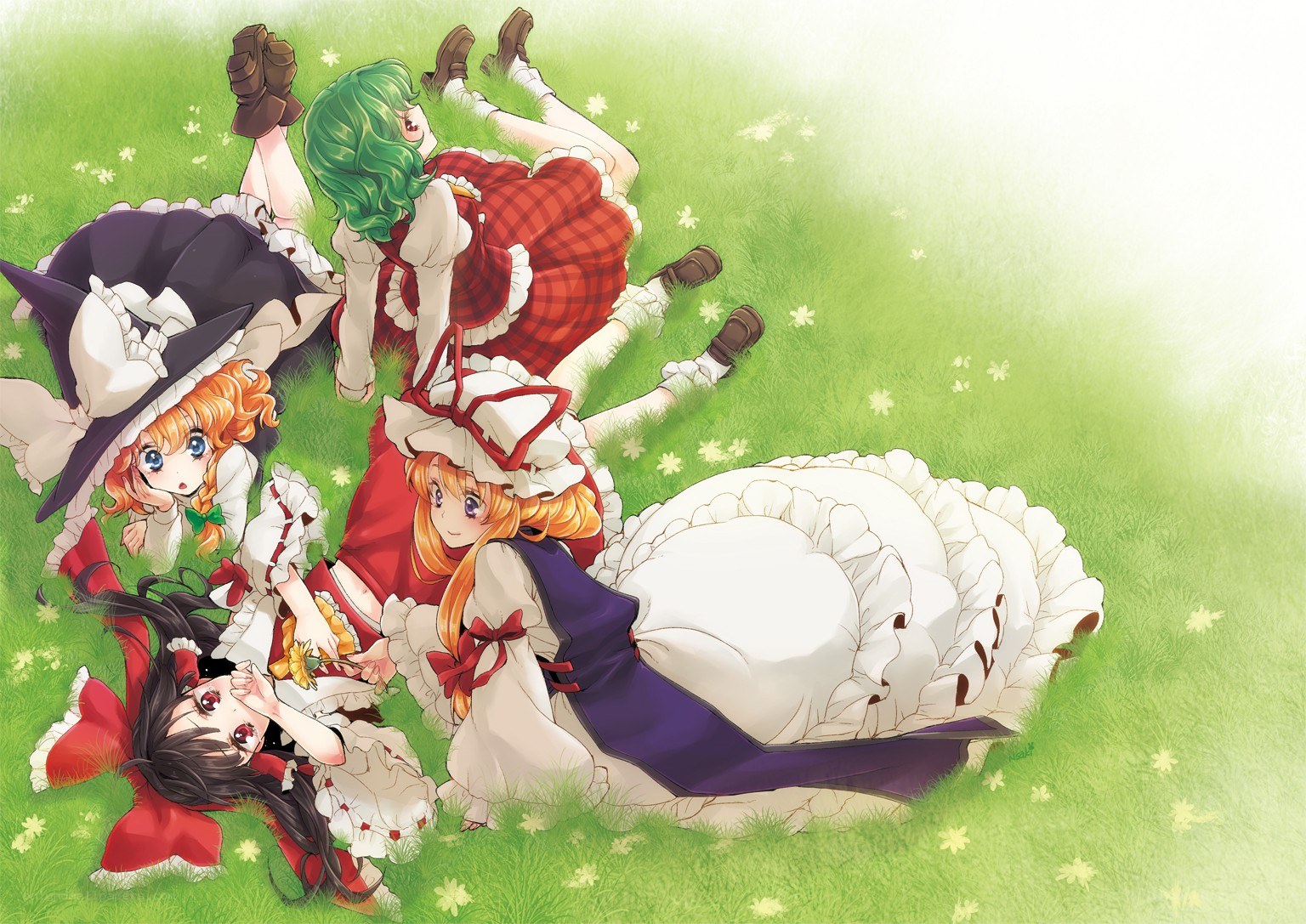 girls in a field