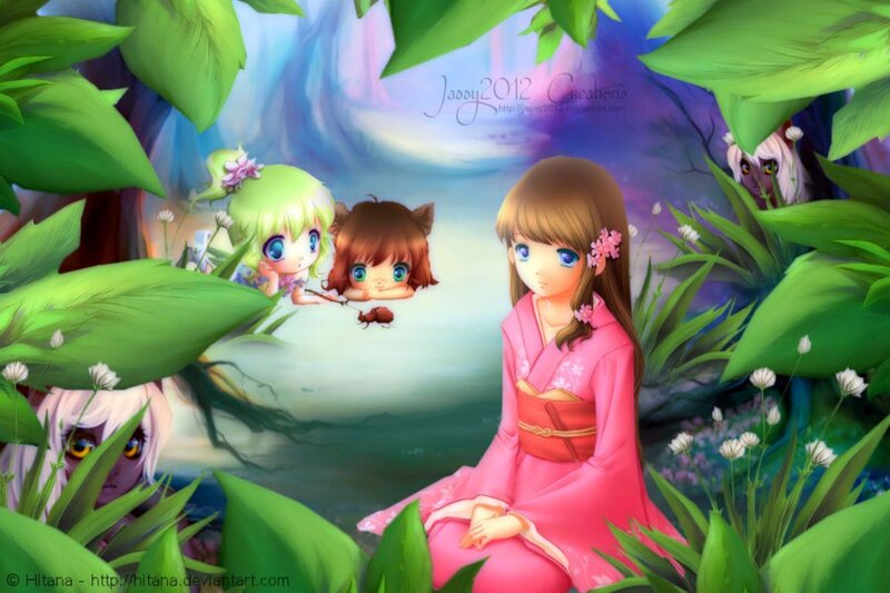 Girls in a Forest