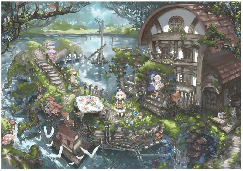 Girls in a Forest Village