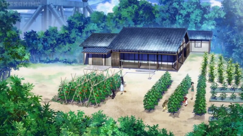 Girls in a Garden — Green, Serene, Afternoon, Anime
