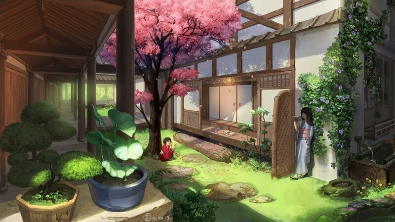 Girls in a Garden — Pink