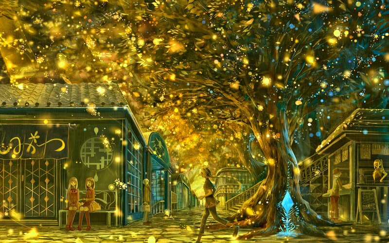 Girls in a Glowing Town