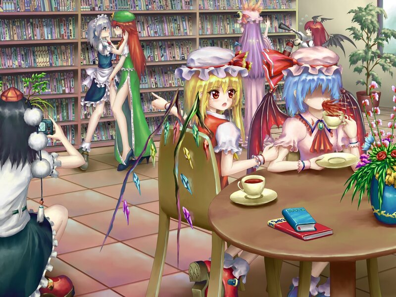 Girls in a Library — Brown, Calm