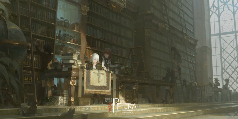Girls in a Library — Brown, Serene
