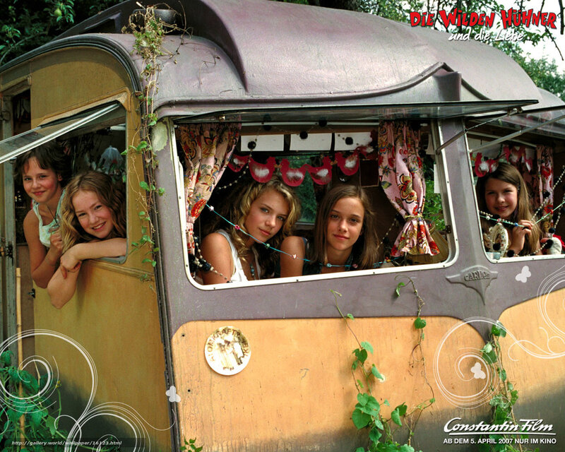 girls in a vintage camper