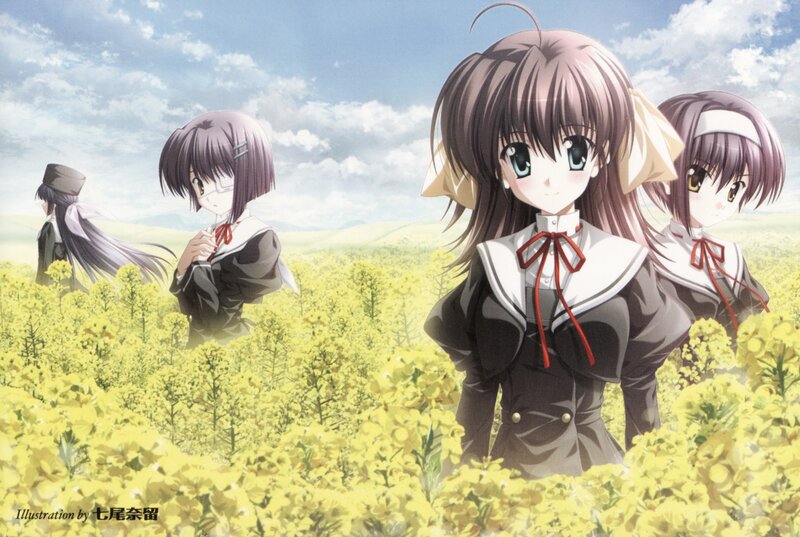 girls in a yellow flower field