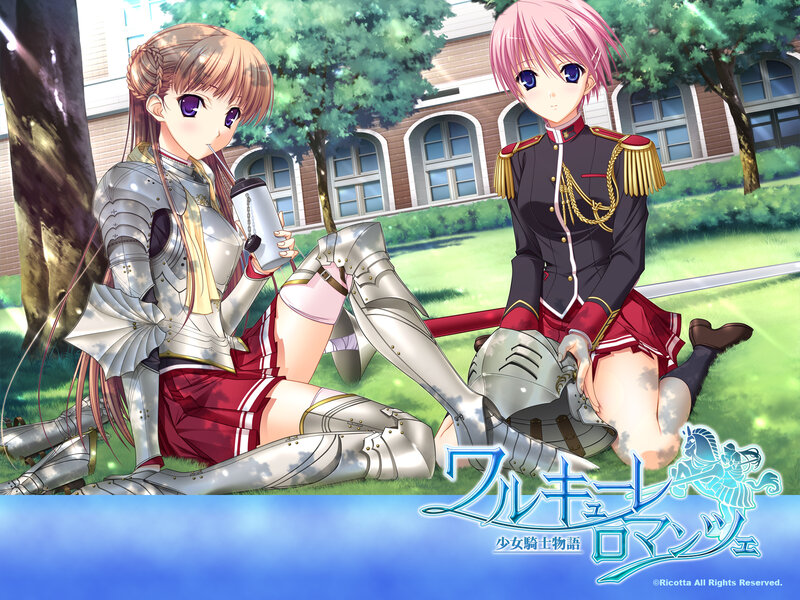 girls in armor on grass