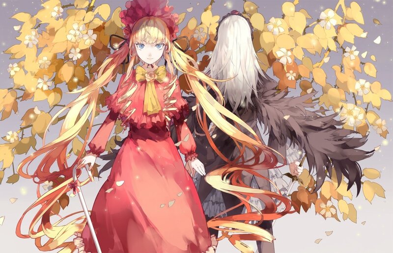 girls in autumn garden