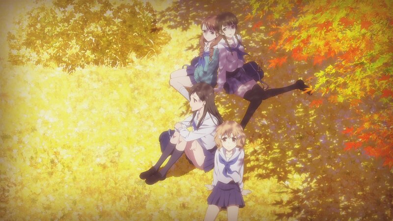 girls in autumn park